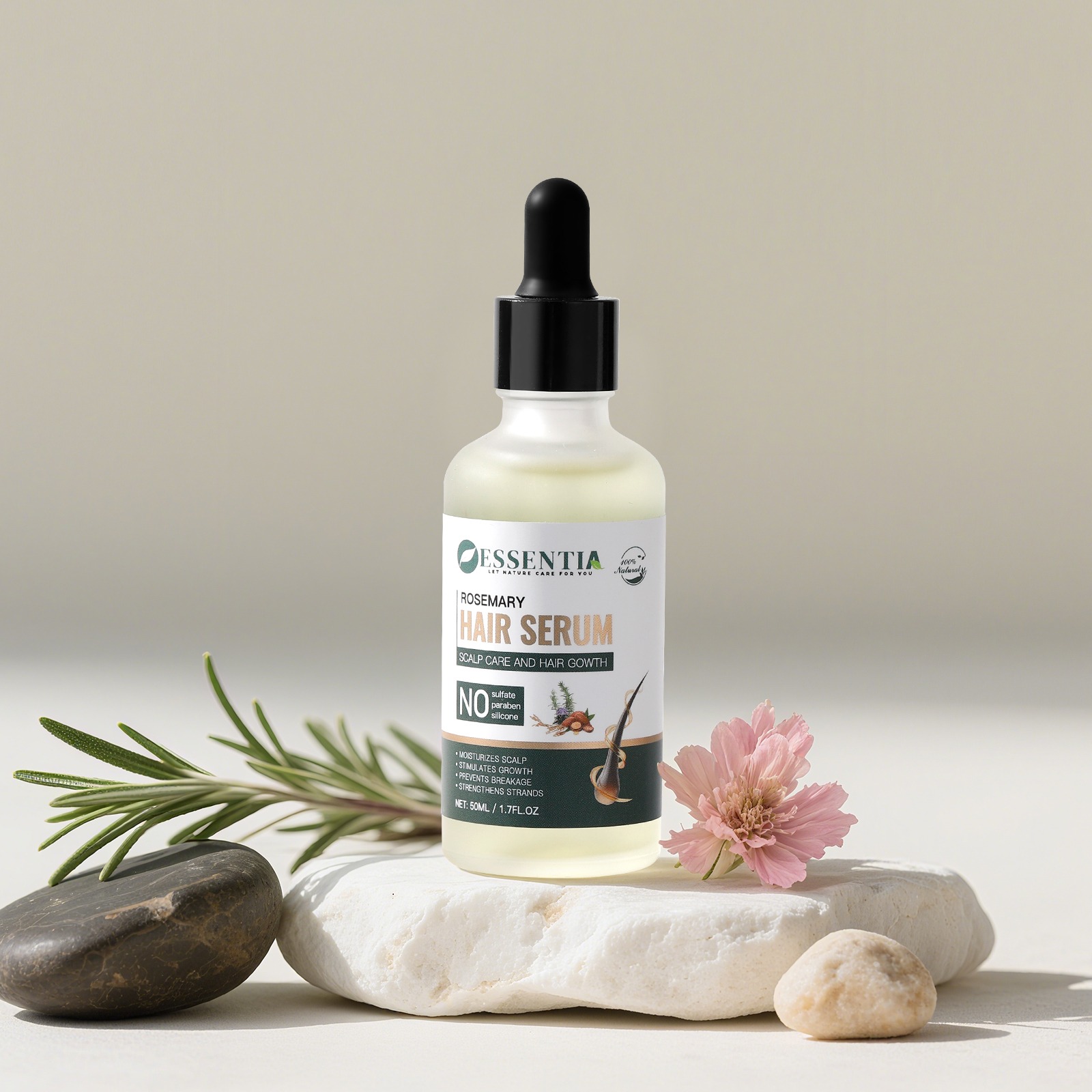 Rosemary Hair Growth Serum – Lightweight, Less Hair Fall & Healthy Scalp (50ml)