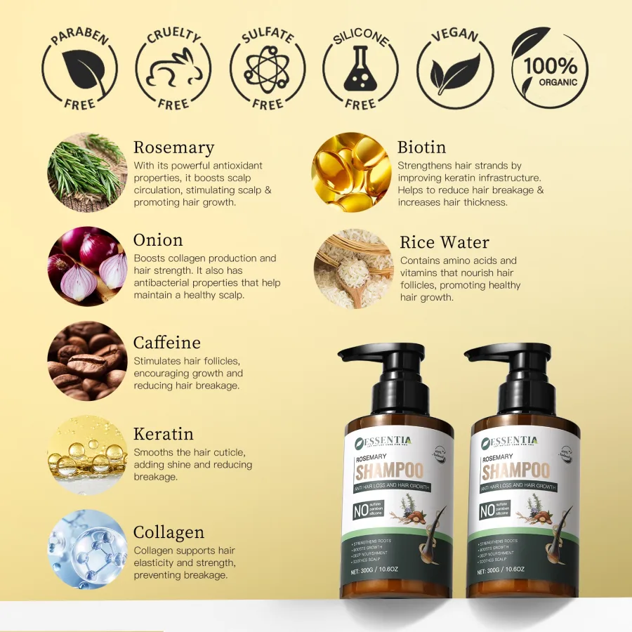 Rosemary Sulfate Free Shampoo for Hair Fall Solution – 100% Natural Formula (300g)