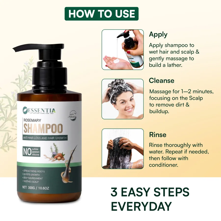 Rosemary Sulfate Free Shampoo for Hair Fall Solution – 100% Natural Formula (300g)