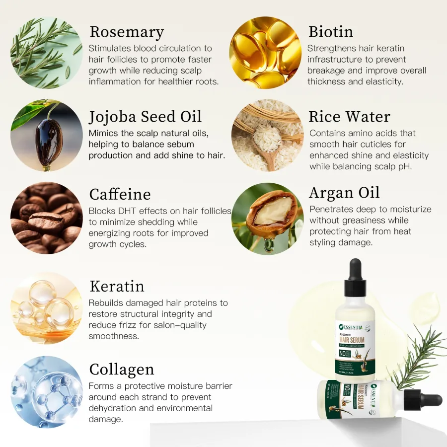 Rosemary Hair Growth Serum – Lightweight, Less Hair Fall & Healthy Scalp (50ml)