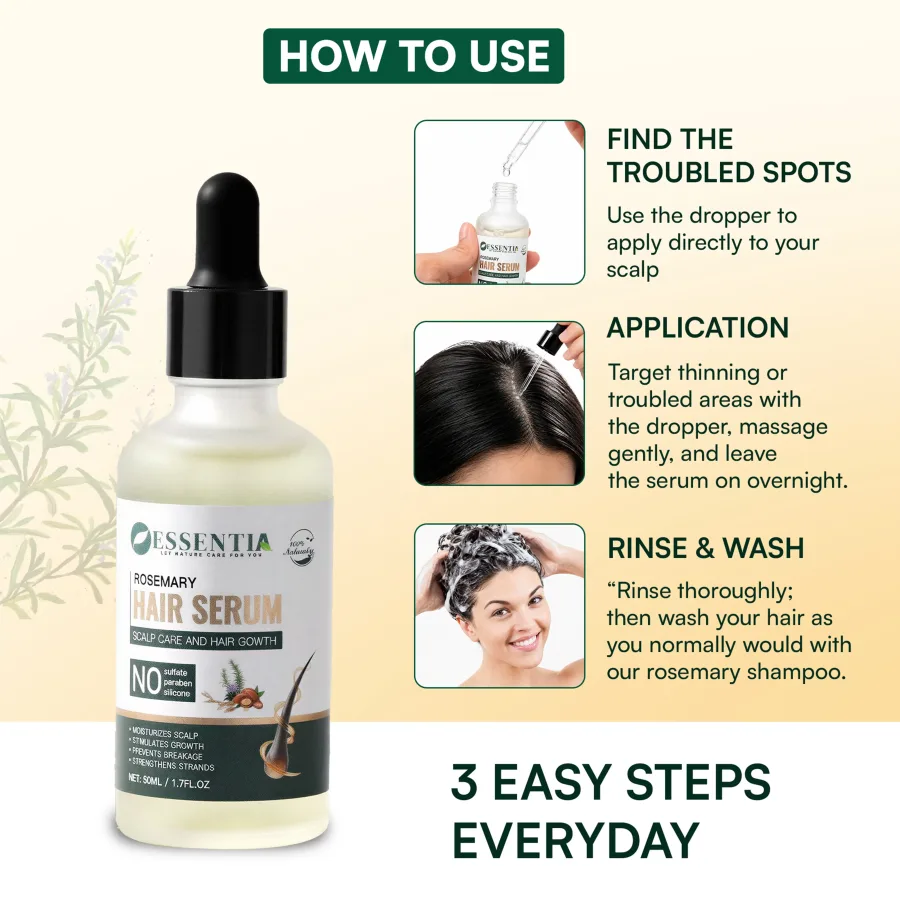 Rosemary Hair Growth Serum – Lightweight, Less Hair Fall & Healthy Scalp (50ml)