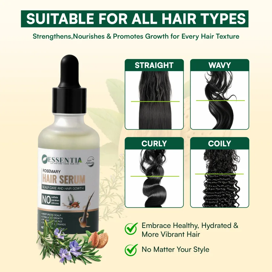 Rosemary Hair Growth Serum – Lightweight, Less Hair Fall & Healthy Scalp (50ml)