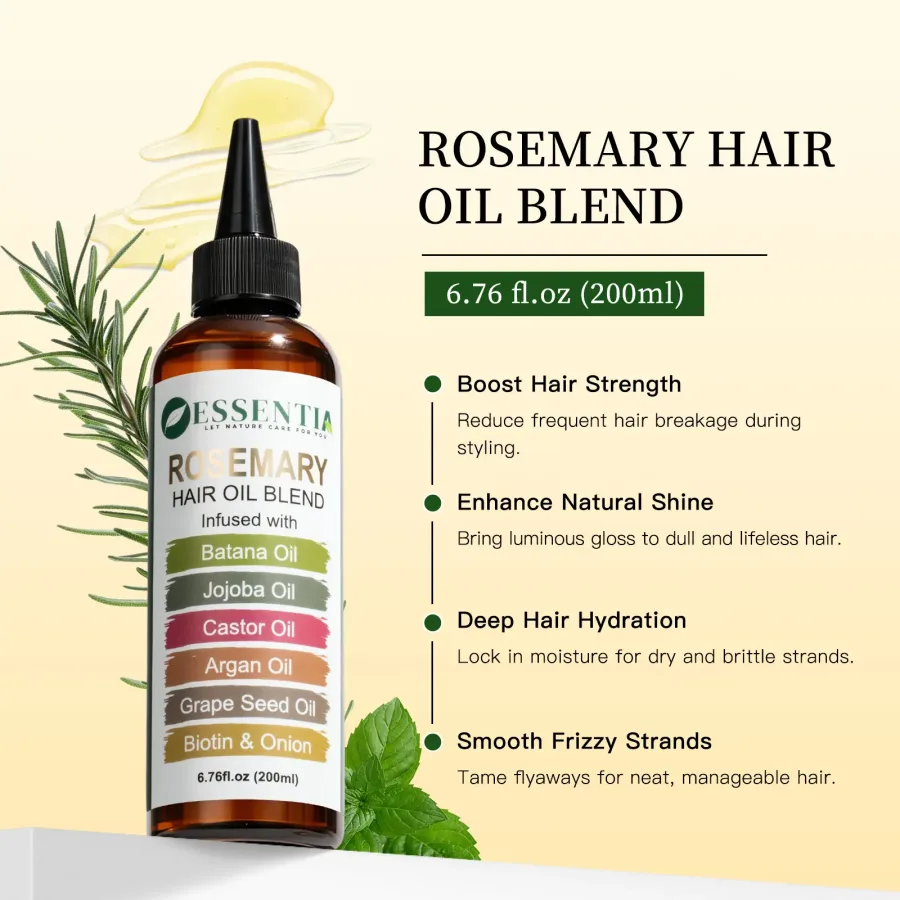 Premium Rosemary Oil Blend for Healthier-Looking, Beautiful Hair (200ml)